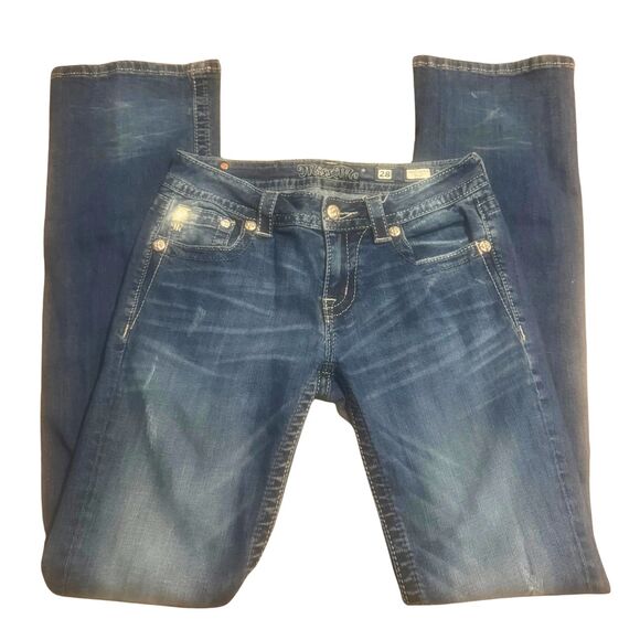 Y2K Miss Me Size 28 M L Sequin Western Cowgirl Alt McBling Bootcut Denim Jeans - Picture 3 of 7